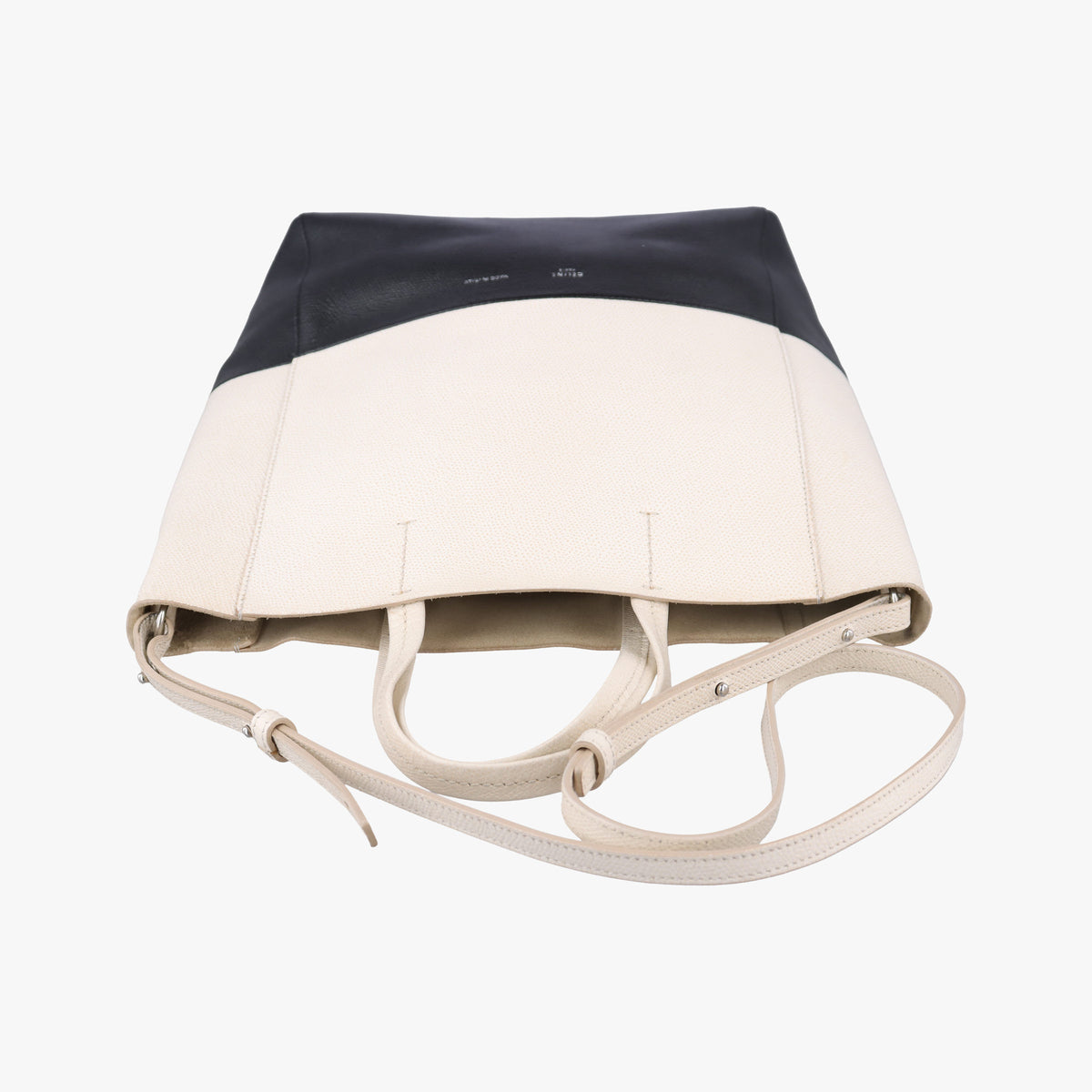 Vintage Celine Cabas Tote Cream × Black Leather  shoulderbag | stylenewstar