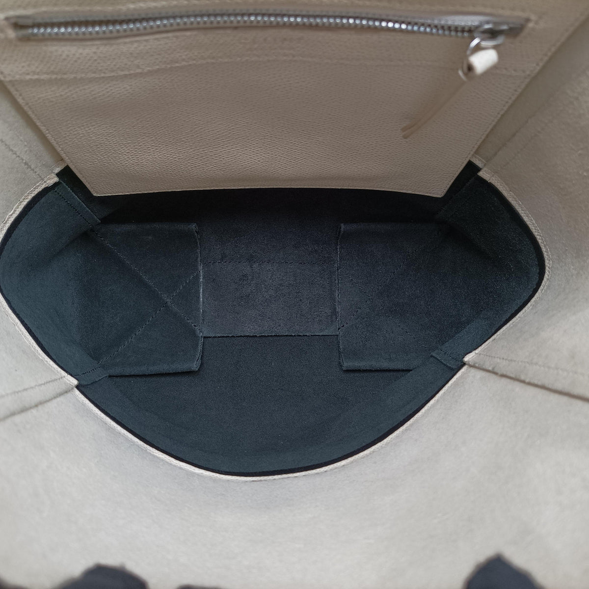 Vintage Celine Cabas Tote Cream × Black Leather  shoulderbag | stylenewstar