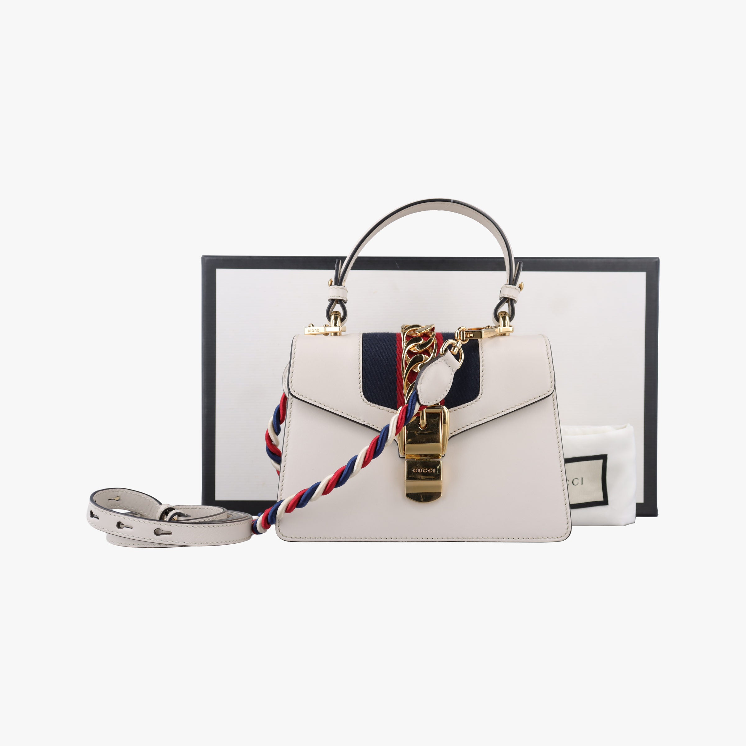 Sylvie Ivory×navy×red Leather 470270 F027105190シルヴィ アイボリー×ネイビー×レッド レザー 470270 F027105190