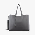 Pre-owned Yves Saint Laurent Shopper Grey Leather 600281 shoulderbag | stylenewstar