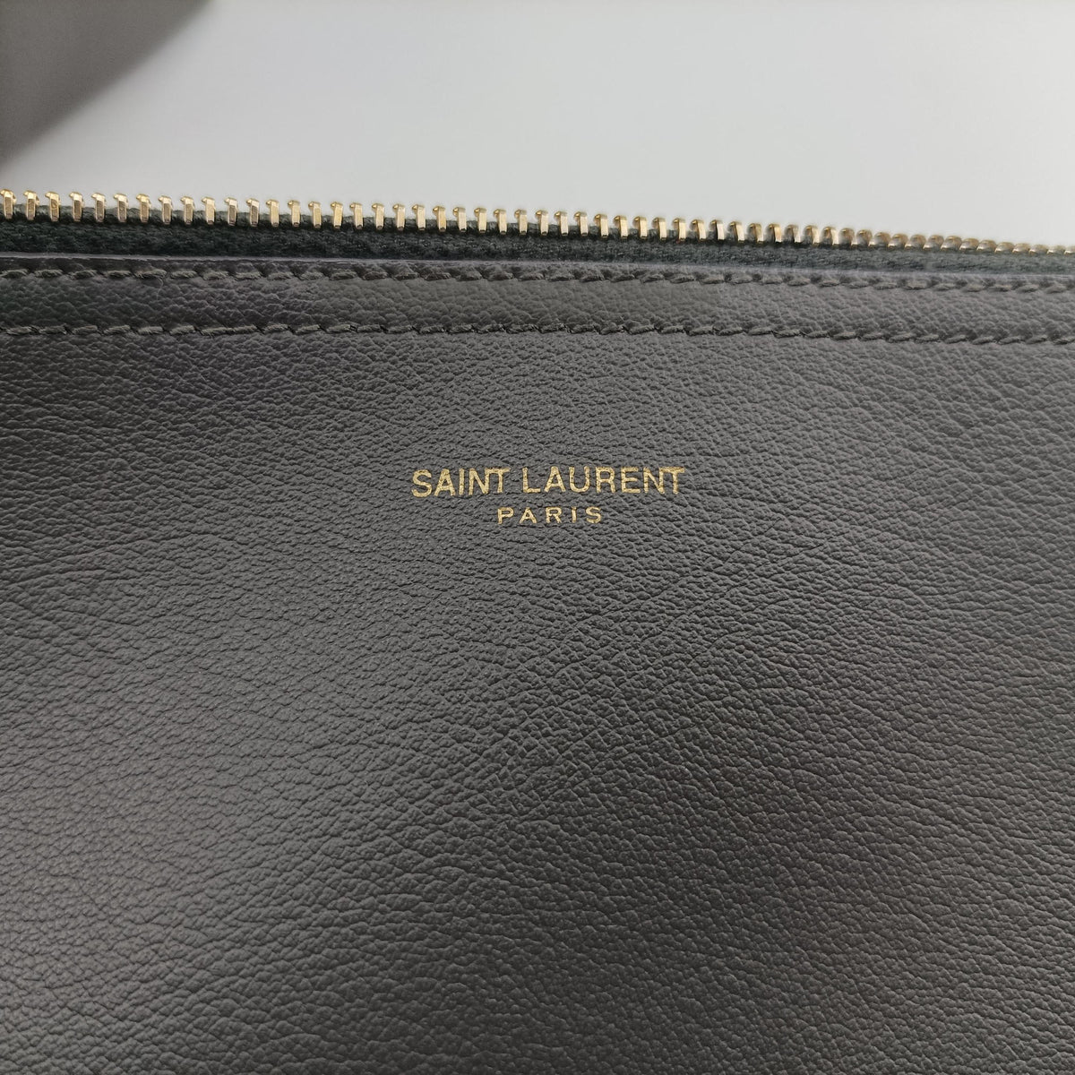 Pre-owned Yves Saint Laurent Shopper Grey Leather 600281 shoulderbag | stylenewstar