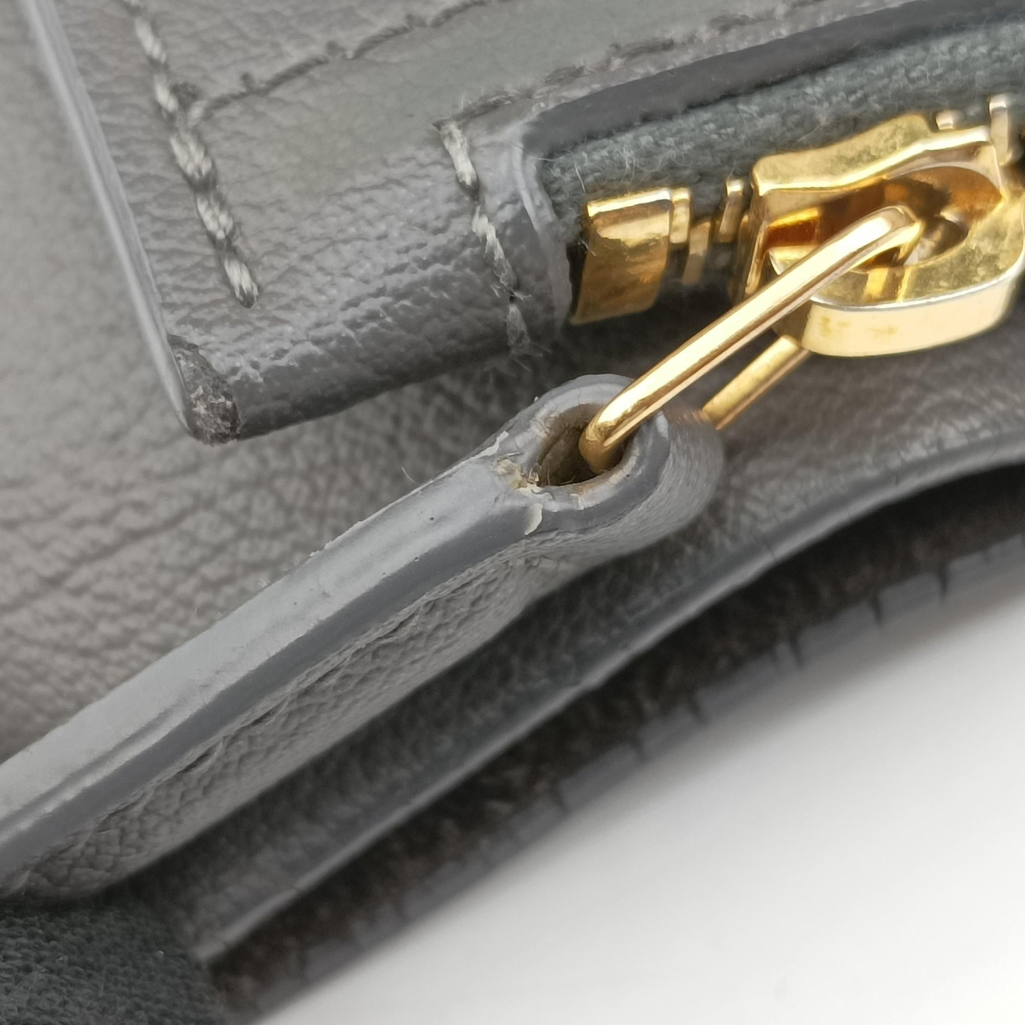 Pre-owned Yves Saint Laurent Shopper Grey Leather 600281 shoulderbag | stylenewstar