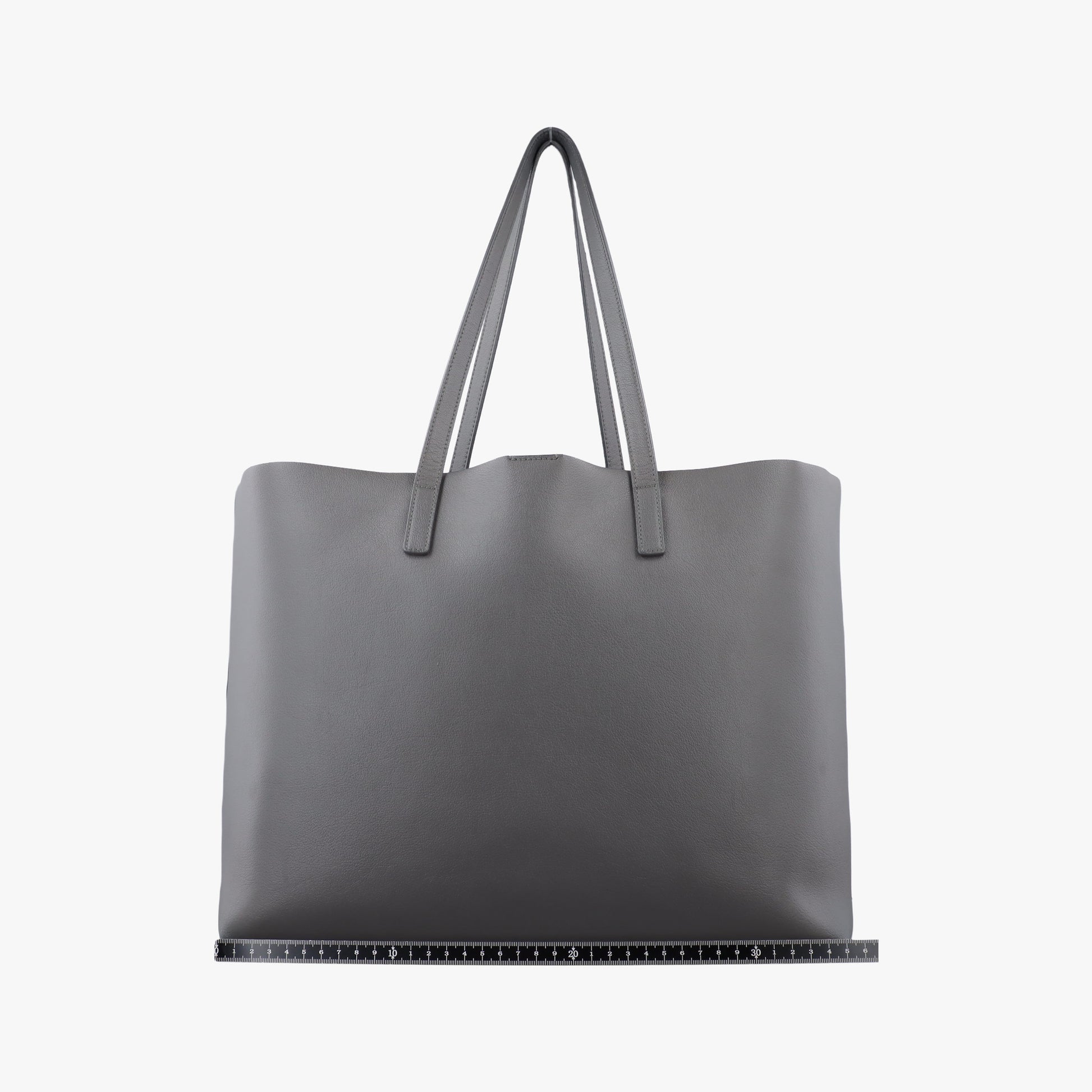 Pre-owned Yves Saint Laurent Shopper Grey Leather 600281 shoulderbag | stylenewstar