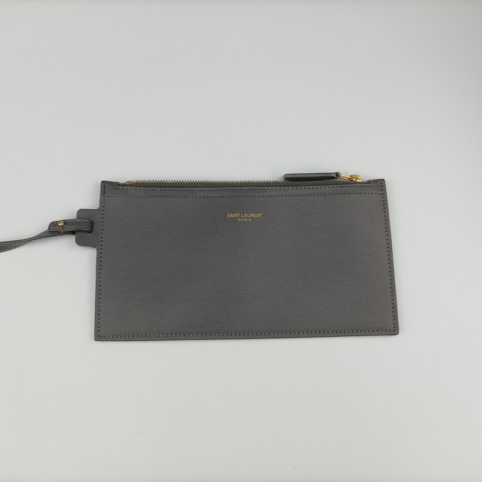 Pre-owned Yves Saint Laurent Shopper Grey Leather 600281 shoulderbag | stylenewstar