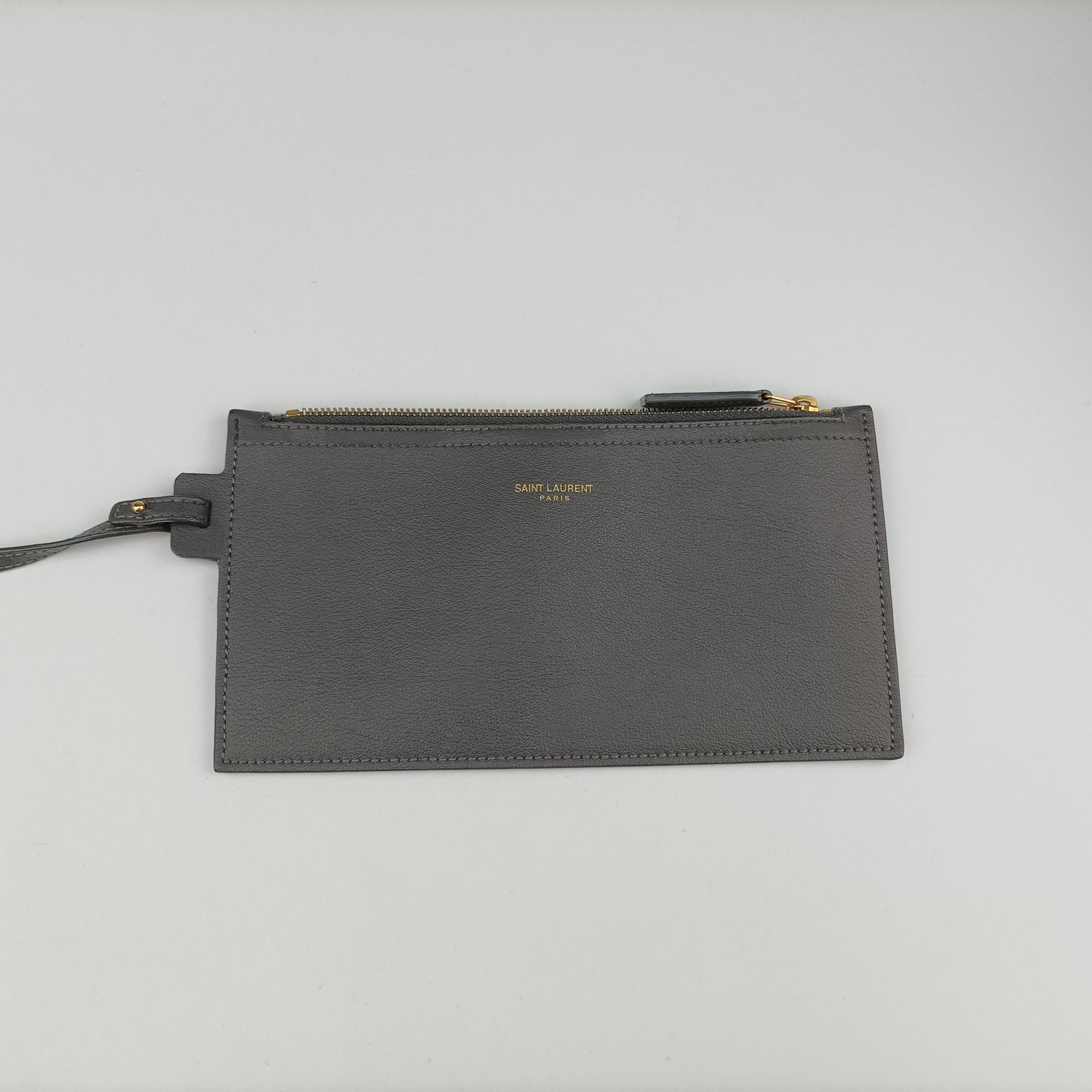 Pre-owned Yves Saint Laurent Shopper Grey Leather 600281 shoulderbag | stylenewstar