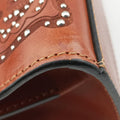 Studded Turn-Lock Brown Leather スタッズ ターンロック ブラウン レザー 