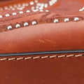 Studded Turn-Lock Brown Leather スタッズ ターンロック ブラウン レザー 
