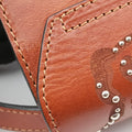 Studded Turn-Lock Brown Leather スタッズ ターンロック ブラウン レザー 
