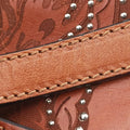 Studded Turn-Lock Brown Leather スタッズ ターンロック ブラウン レザー 