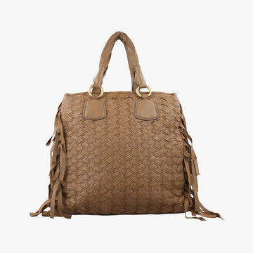 Pre-owned Miu Miu Intrecciato Brown leather  handbag | stylenewstar