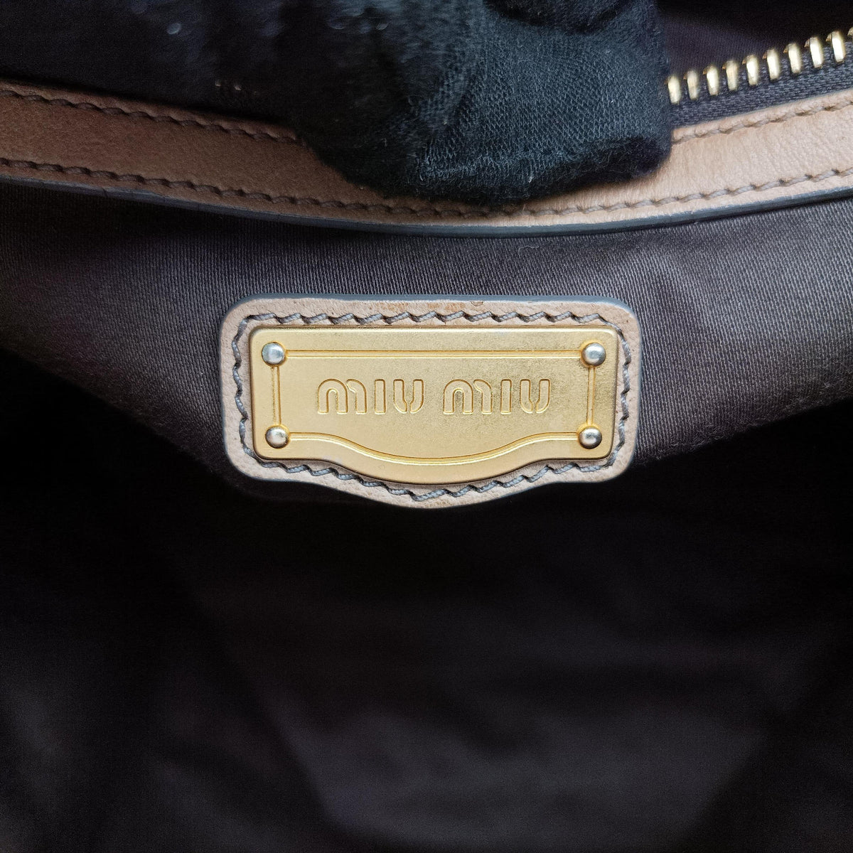 Pre-owned Miu Miu Intrecciato Brown leather  handbag | stylenewstar