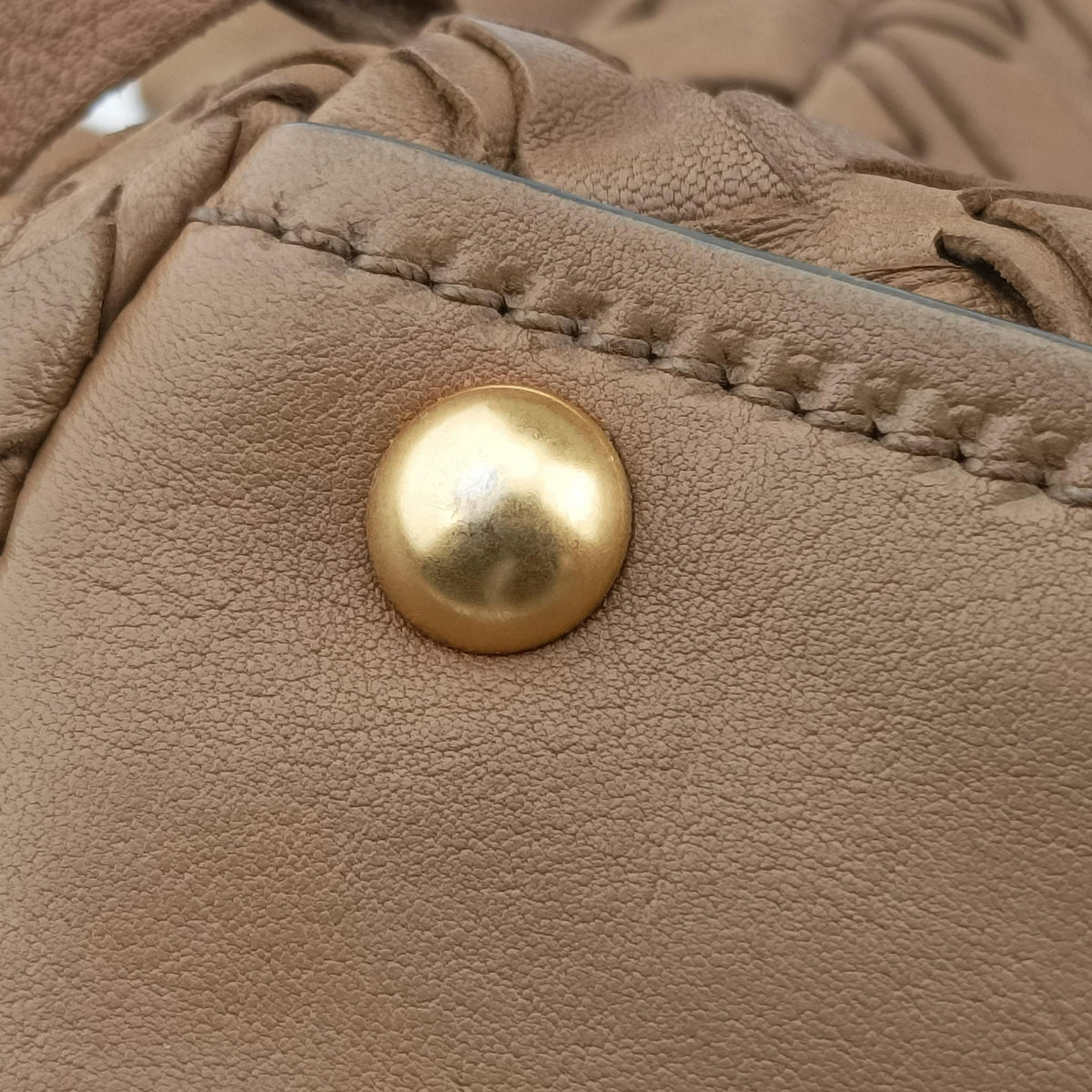 Pre-owned Miu Miu Intrecciato Brown leather  handbag | stylenewstar