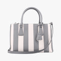 Pre-owned Prada Galleria White× Gray Saffiano Leather  shoulderbag | stylenewstar