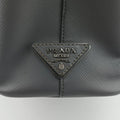 Pre-owned Prada Galleria White× Gray Saffiano Leather  shoulderbag | stylenewstar