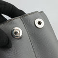 Pre-owned Prada Galleria White× Gray Saffiano Leather  shoulderbag | stylenewstar