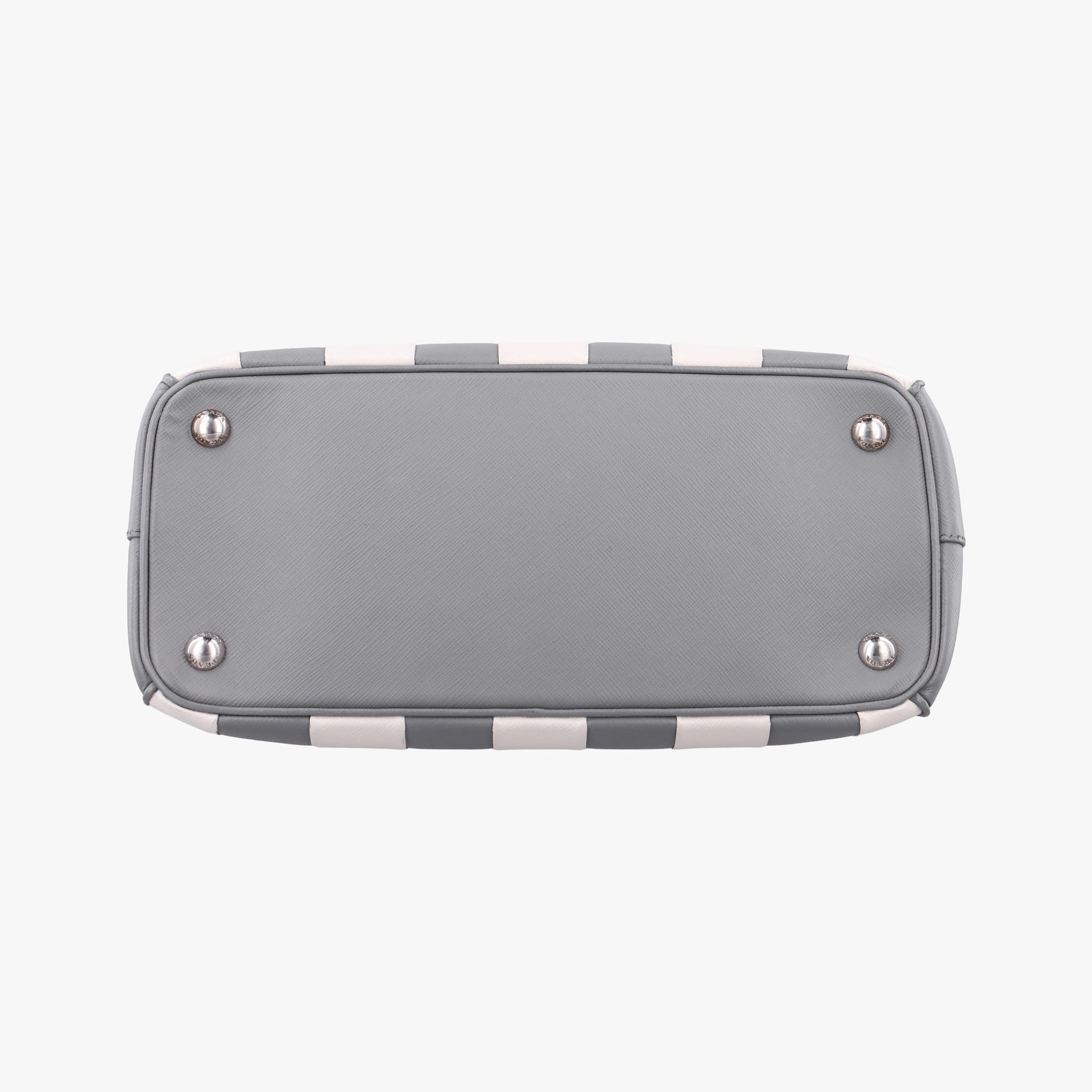Pre-owned Prada Galleria White× Gray Saffiano Leather  shoulderbag | stylenewstar