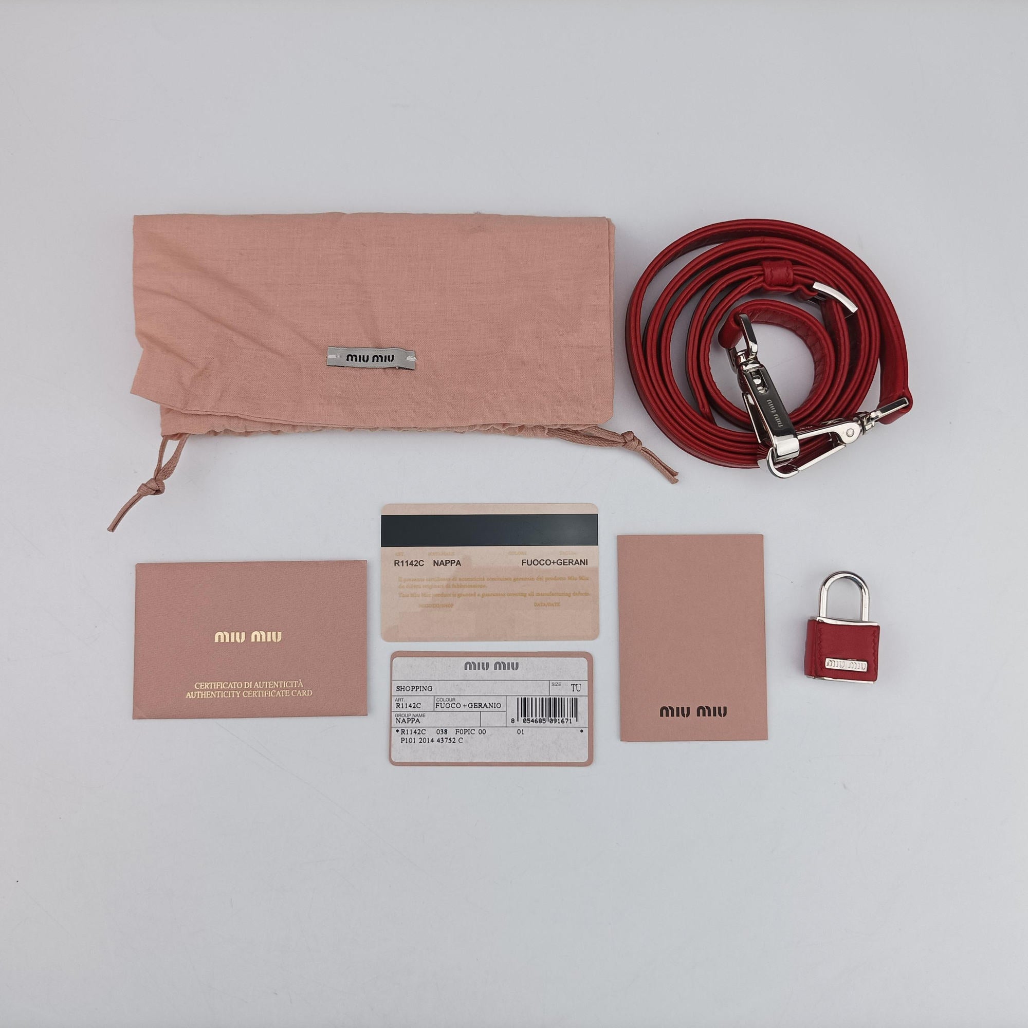 Pre-owned Miu Miu Madras Pink × Red Leather  shoulderbag | stylenewstar