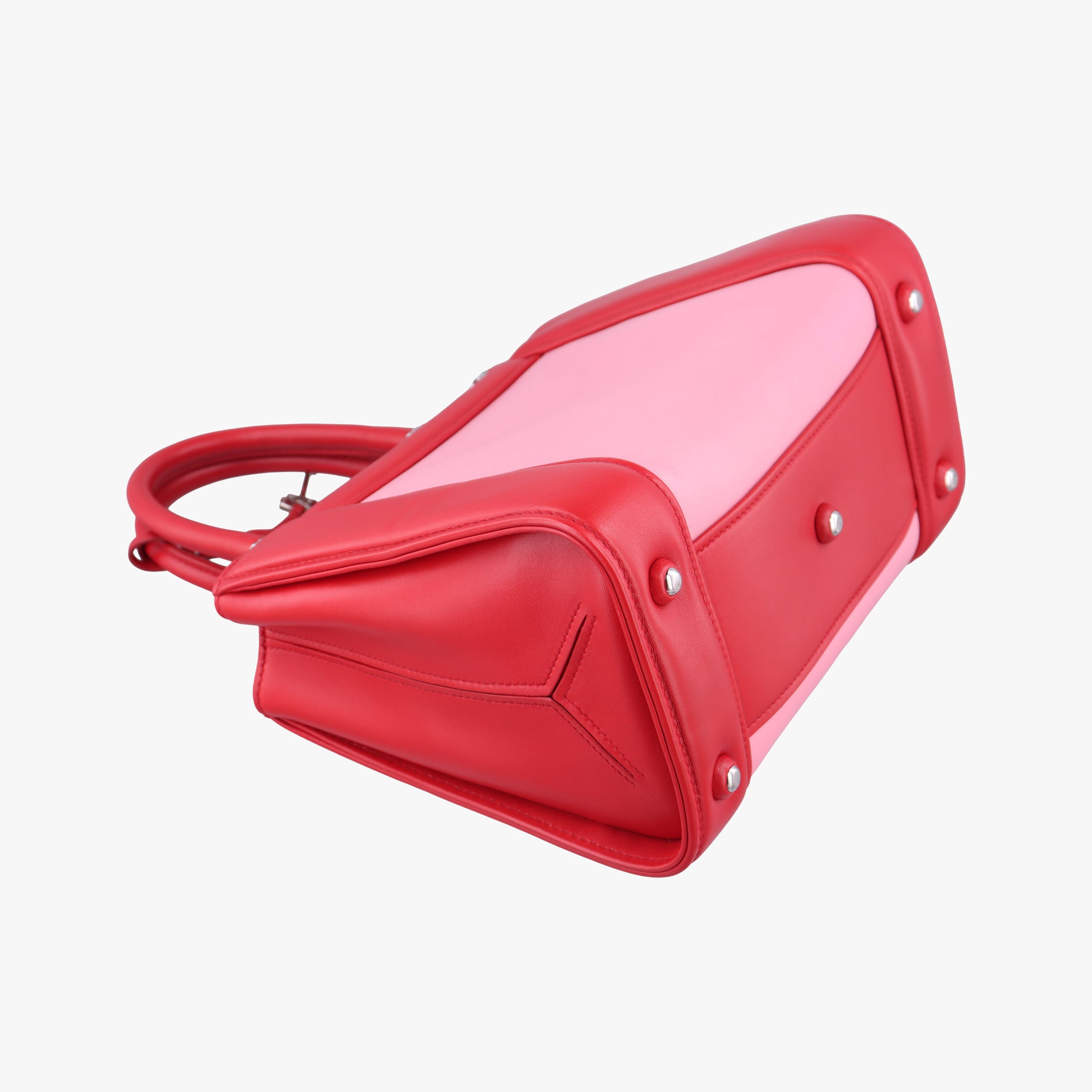 Pre-owned Miu Miu Madras Pink × Red Leather  shoulderbag | stylenewstar