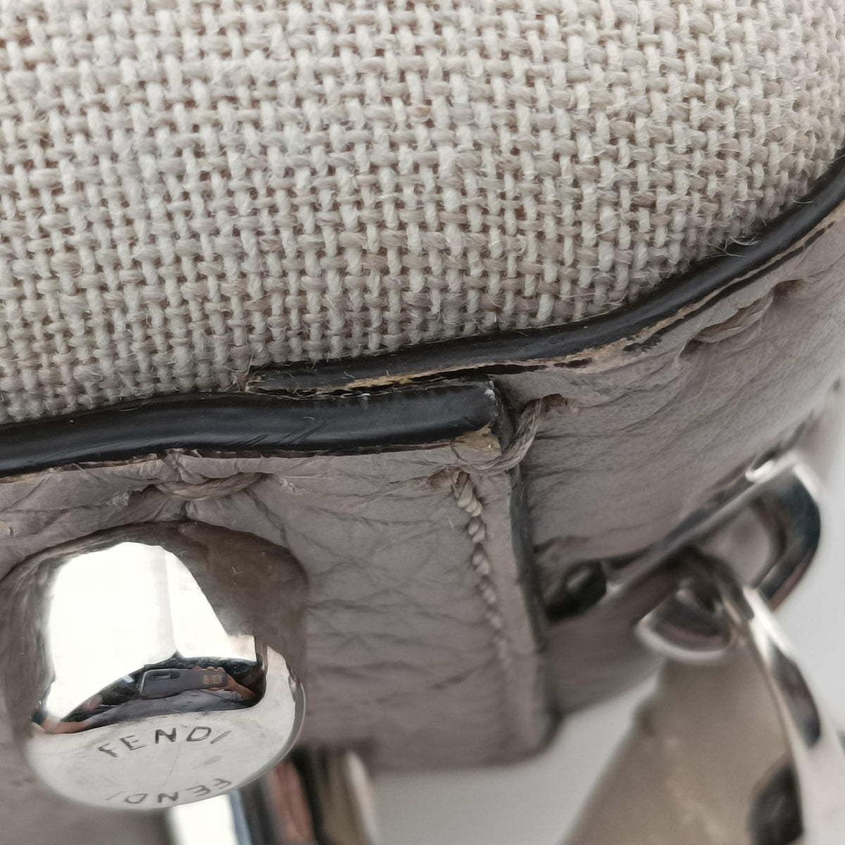 Pre-owned Fendi Travel Beige Canvas ×  Calf Leather 7VA552 shoulderbag | stylenewstar