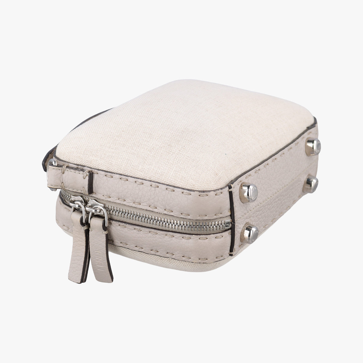 Pre-owned Fendi Travel Beige Canvas ×  Calf Leather 7VA552 shoulderbag | stylenewstar