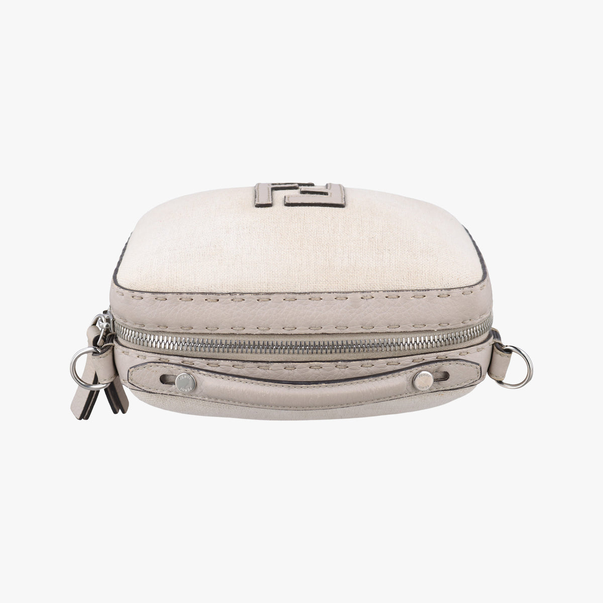 Pre-owned Fendi Travel Beige Canvas ×  Calf Leather 7VA552 shoulderbag | stylenewstar