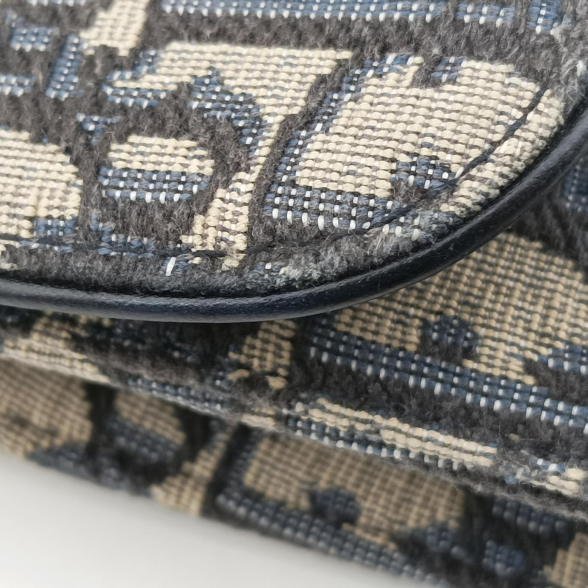 Saddle Navy×Gray Jacquard x Leather 12-MA-0252サドル ネイビー×グレー ジャガード×レザー 12-MA-0252