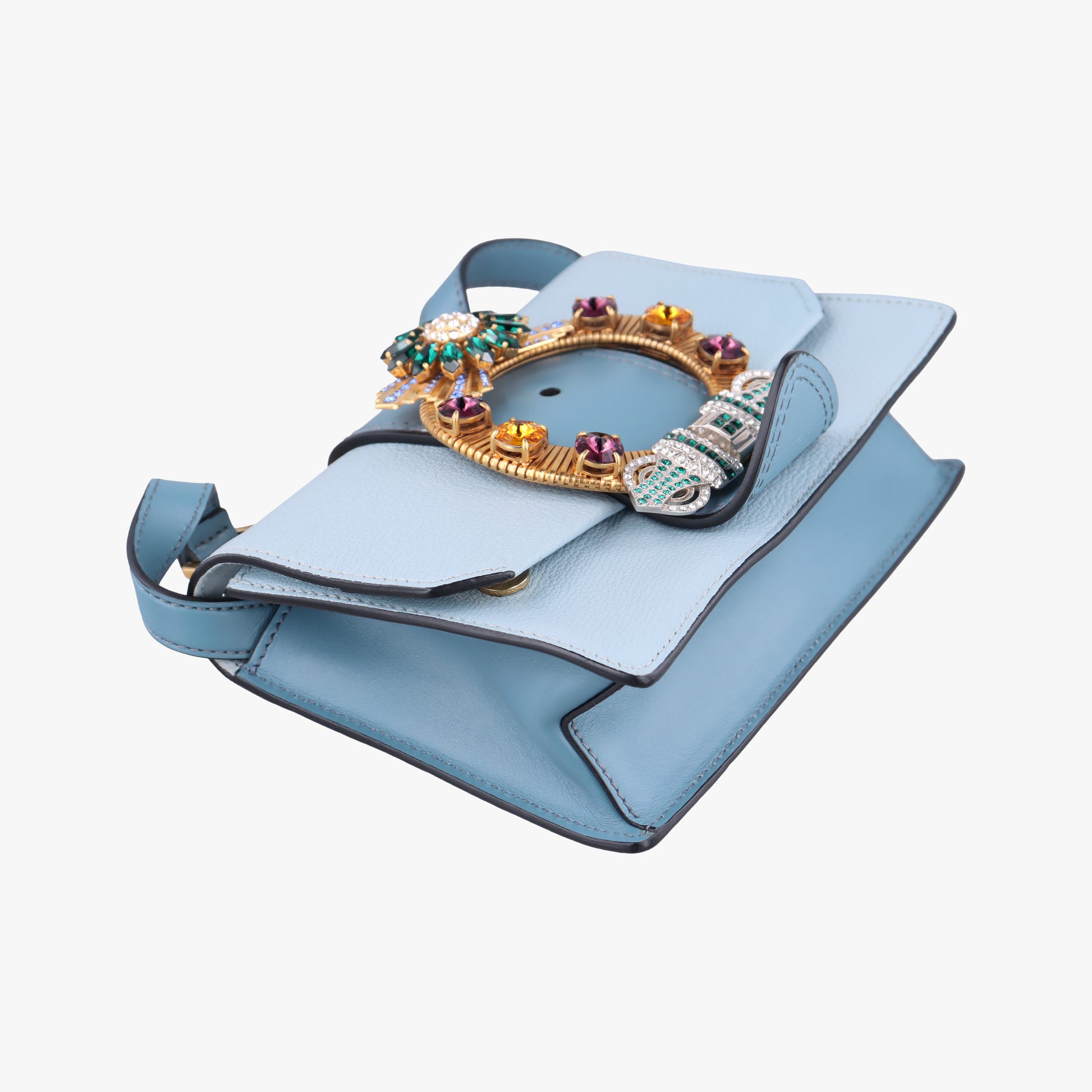 Miu Lady Blue×multiclor Leather 235ミュウレディ ブルー×マルチカラー レザー 235