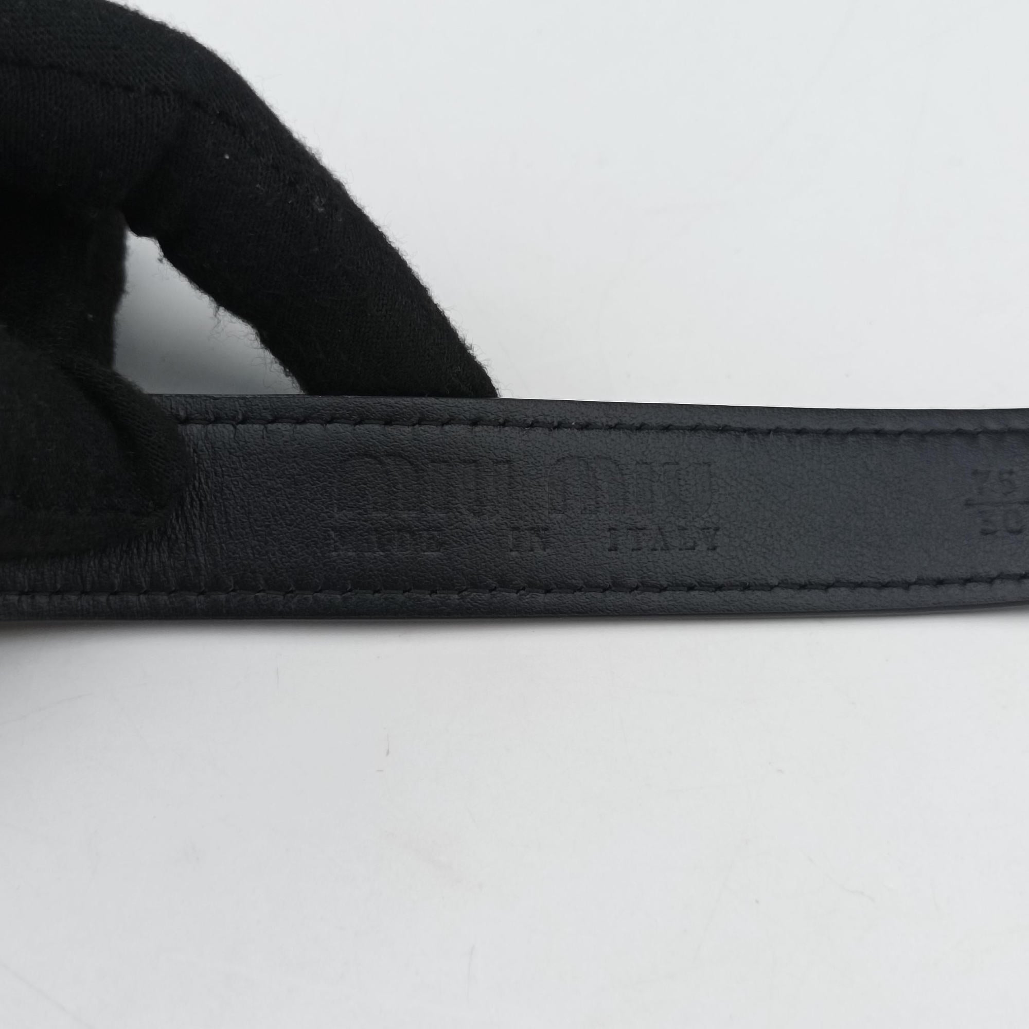 Logo belt Black leather DNP104ロゴベルト ブラック レザー DNP104