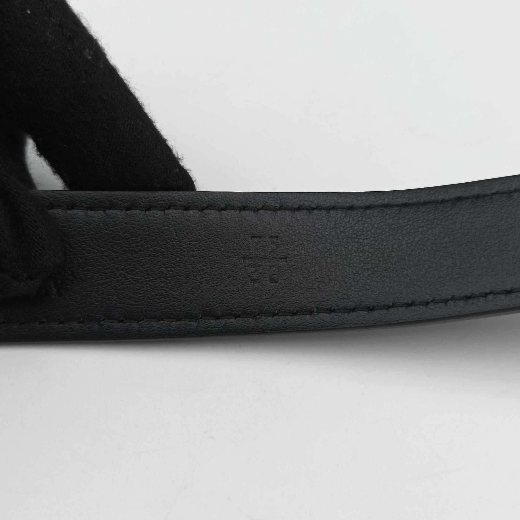 Logo belt Black leather DNP104ロゴベルト ブラック レザー DNP104