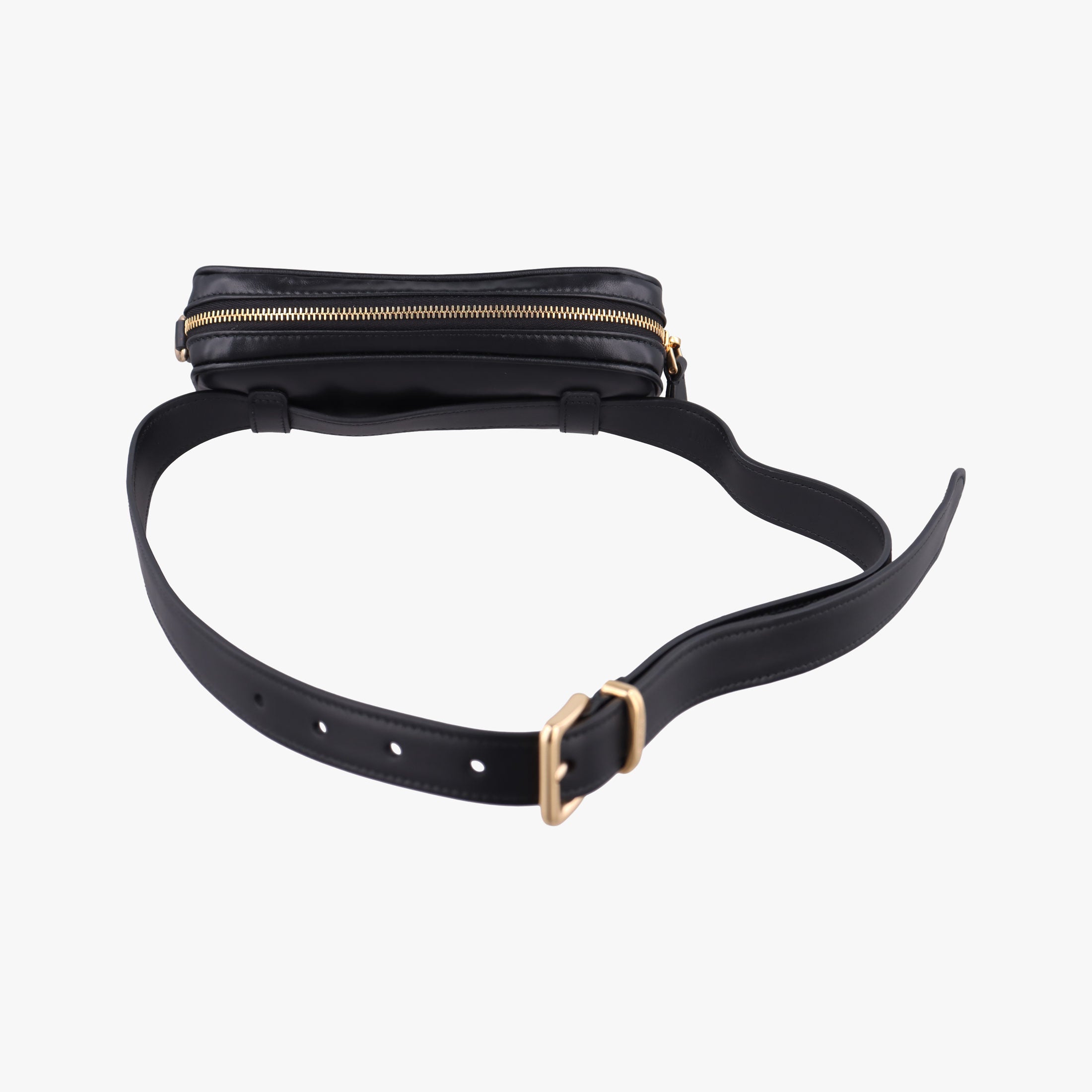 Logo belt Black leather DNP104ロゴベルト ブラック レザー DNP104