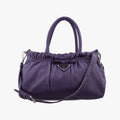 Pre-owned Prada ribbon gather Purple Leather BN1631 shoulderbag | stylenewstar