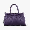 Pre-owned Prada ribbon gather Purple Leather BN1631 shoulderbag | stylenewstar