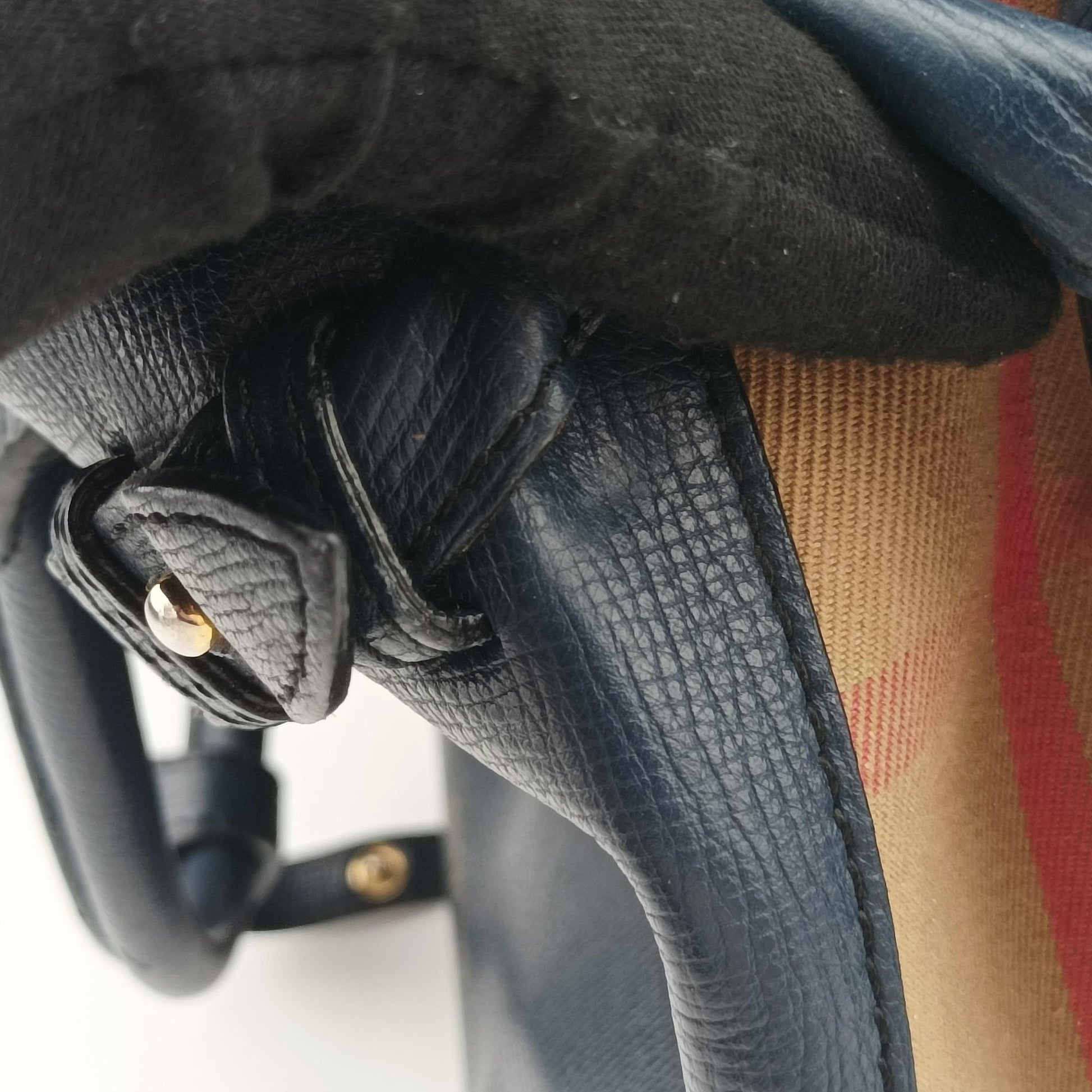 The Banner Navy×Multicolor Leather × Canvas ITCFAND10SCA 3983039/65Eバナー ネイビー×マルチカラー レザー ×キャンバス ITCFAND10SCA 3983039/65E