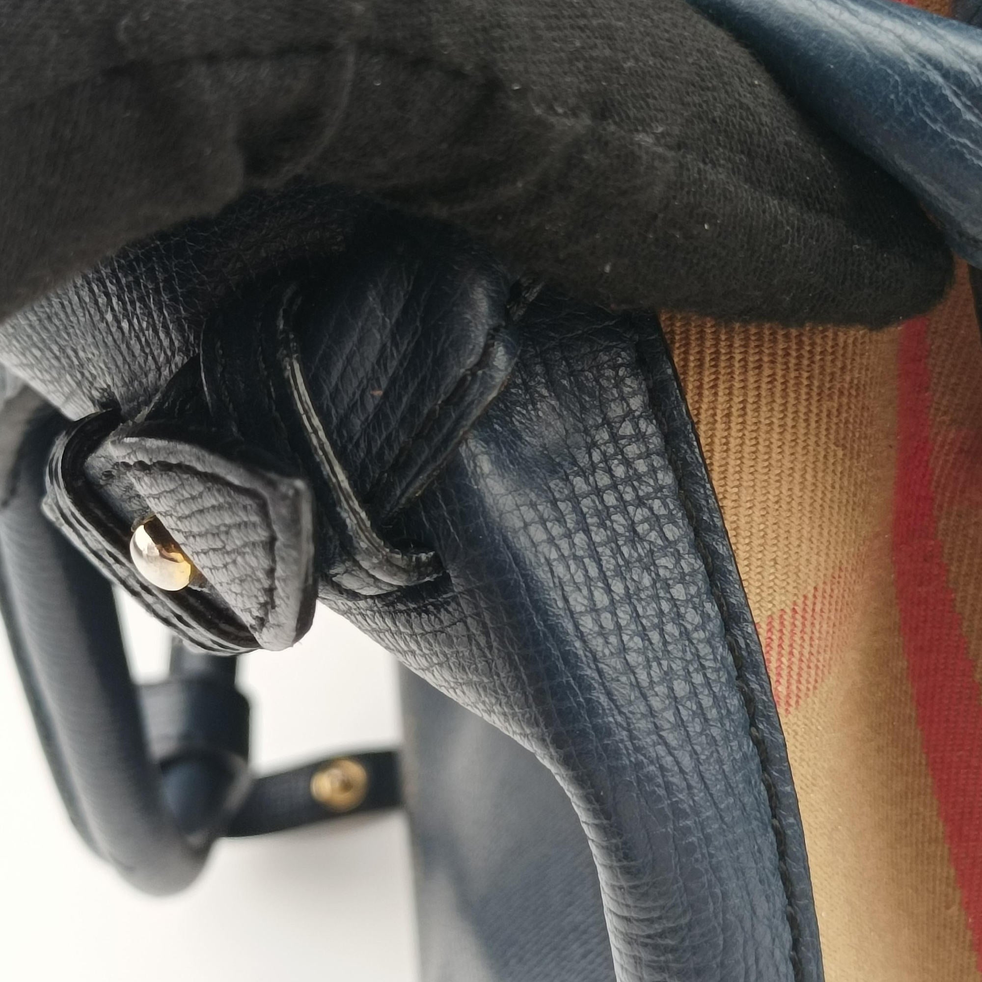 The Banner Navy×Multicolor Leather × Canvas ITCFAND10SCA 3983039/65Eバナー ネイビー×マルチカラー レザー ×キャンバス ITCFAND10SCA 3983039/65E