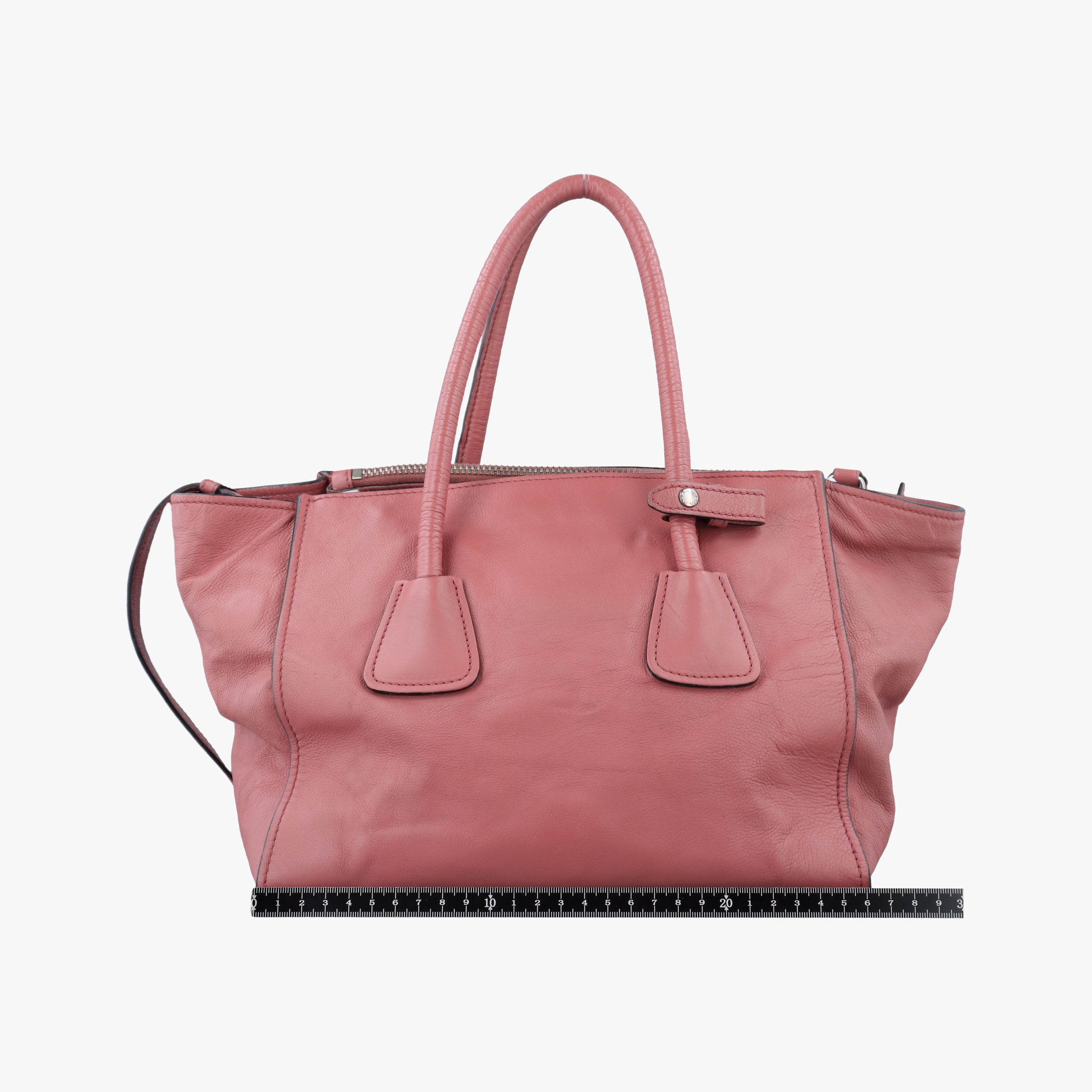 Pre-owned Prada Twin Pocket Winged Tote Pink Leather BN2619 shoulderbag | stylenewstar