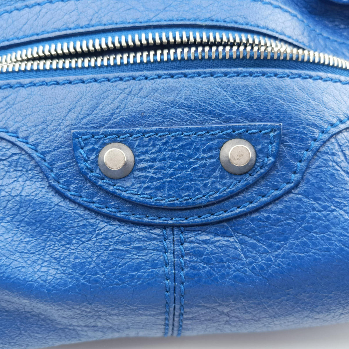 Pre-owned Balenciaga Giant City Blue Lambskin  shoulderbag | stylenewstar