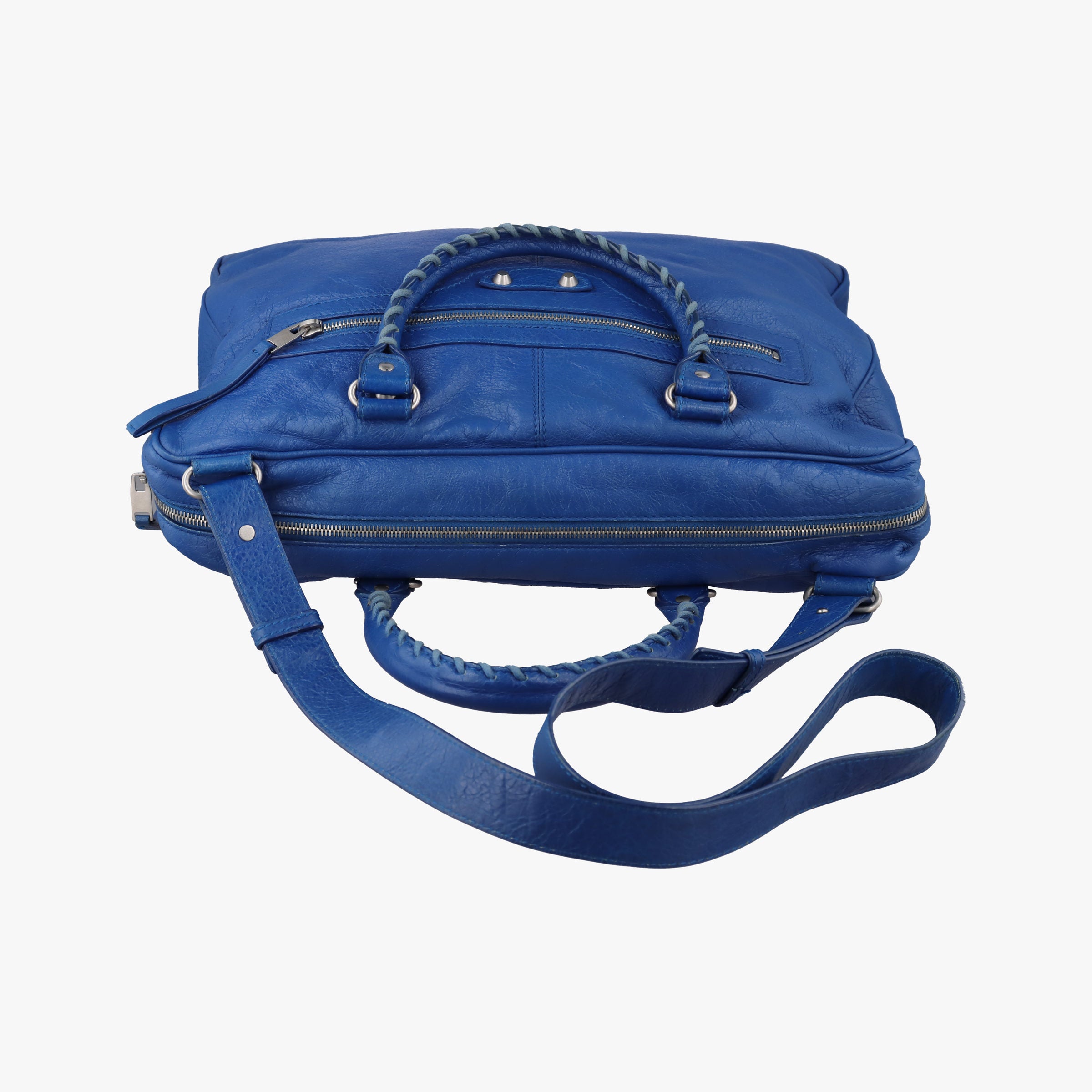Pre-owned Balenciaga Giant City Blue Lambskin  shoulderbag | stylenewstar