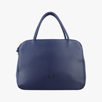 Pre-owned Loewe Anagram Navy Nappa Leather  shoulderbag | stylenewstar