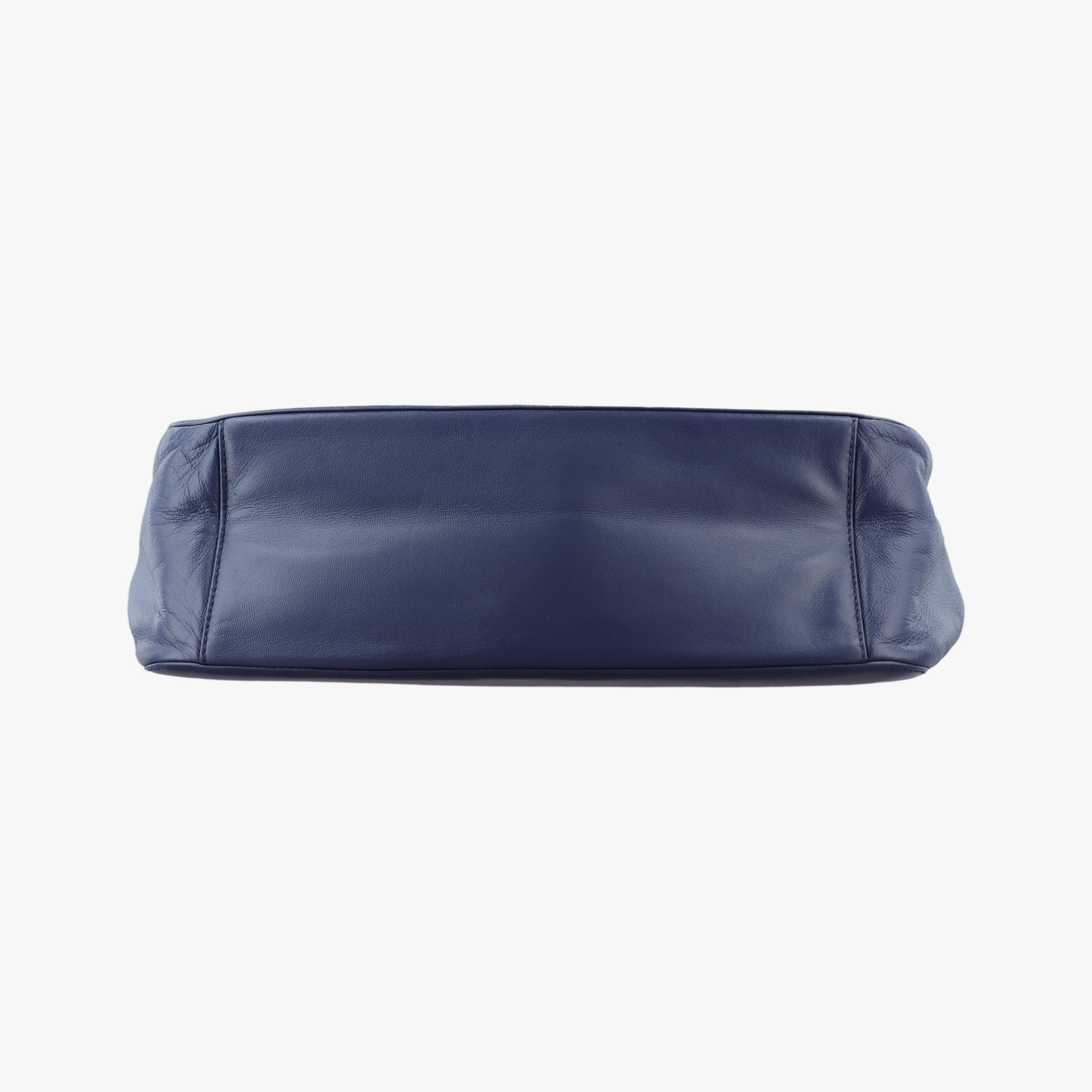 Pre-owned Loewe Anagram Navy Nappa Leather  shoulderbag | stylenewstar