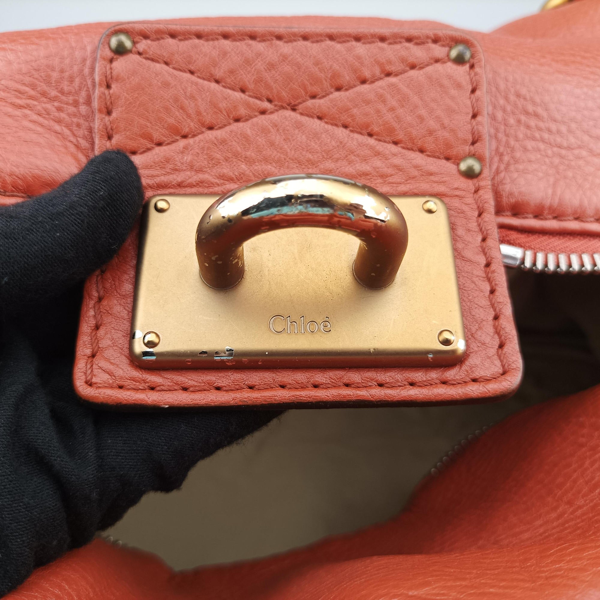 Pre-owned Chloe Paddington Orange Leather  handbag | stylenewstar