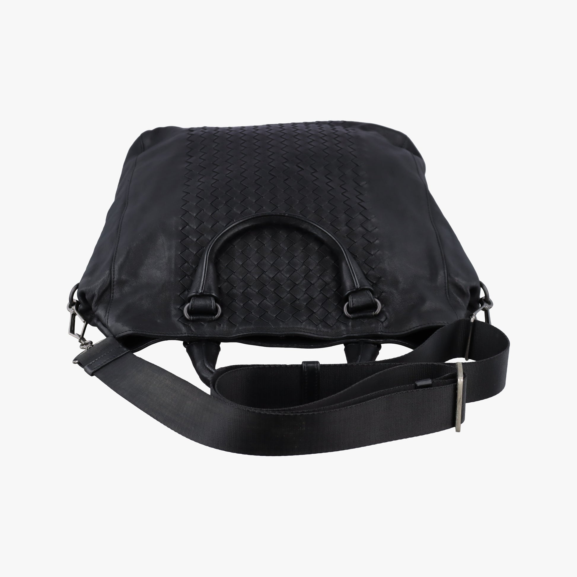 Pre-owned Bottega Veneta Intrecciato Black lambskin  shoulderbag | stylenewstar