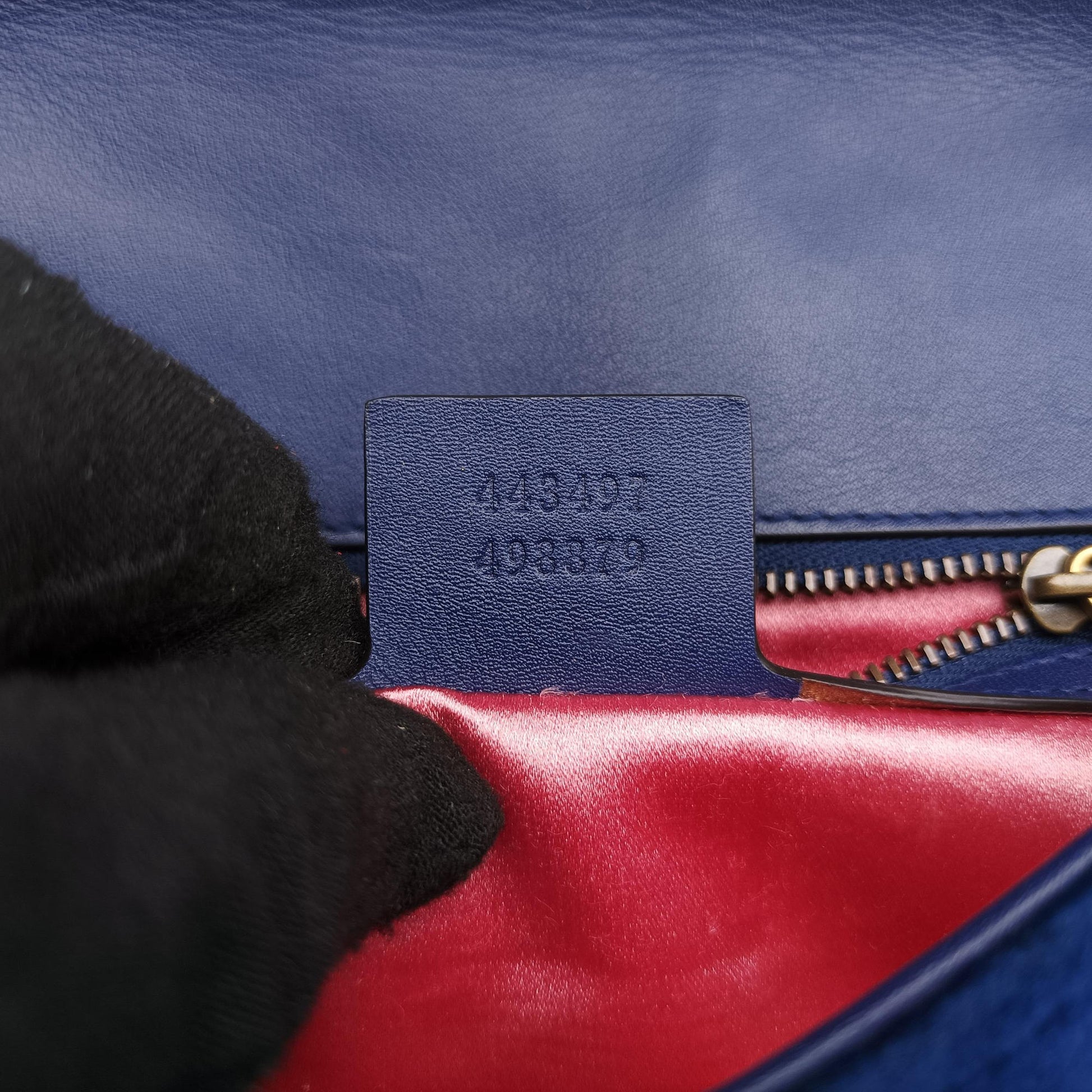 GG Marmont Navy×Multicolour velour 443497 G026102843GGマーモント ネイビー×マルチカラー ベロア 443497 G026102843
