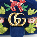 GG Marmont Navy×Multicolour velour 443497 G026102843GGマーモント ネイビー×マルチカラー ベロア 443497 G026102843