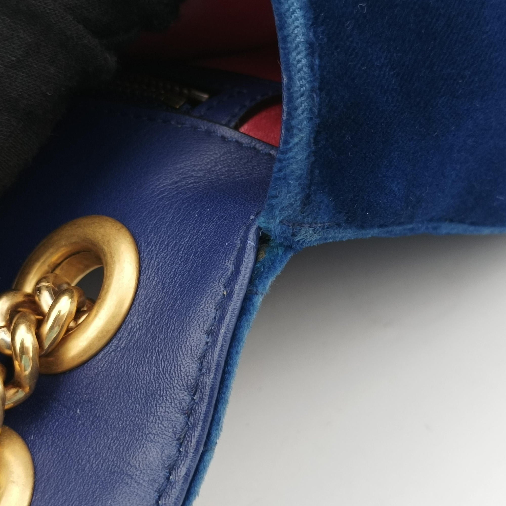 GG Marmont Navy×Multicolour velour 443497 G026102843GGマーモント ネイビー×マルチカラー ベロア 443497 G026102843