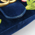 GG Marmont Navy×Multicolour velour 443497 G026102843GGマーモント ネイビー×マルチカラー ベロア 443497 G026102843