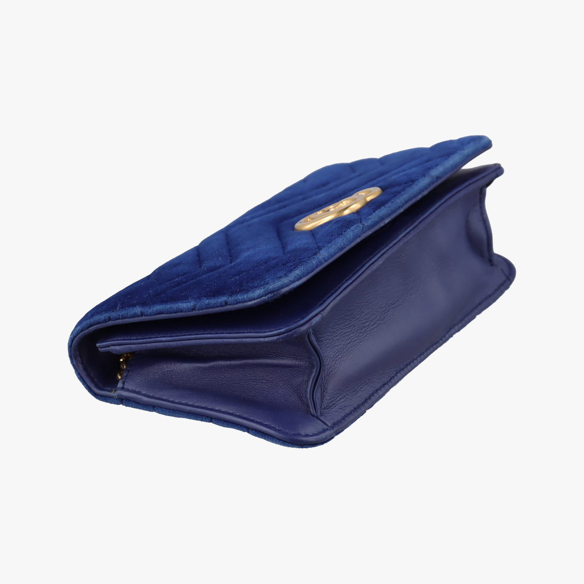 Secondhand Gucci GG Marmont Blue velour 488426 shoulderbag | stylenewstar