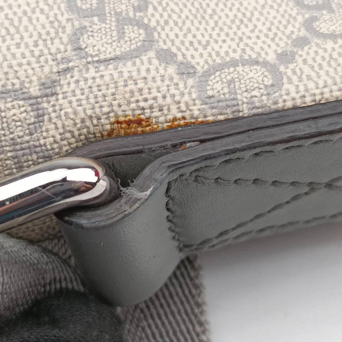 GG Supreme Messenger Beige×gray PVC coated canvas×leather 353429 F016417338GGスプリーム メッセンジャー ベージュ×グレー PVCコーティングキャンバス×レザー 353429 F016417338