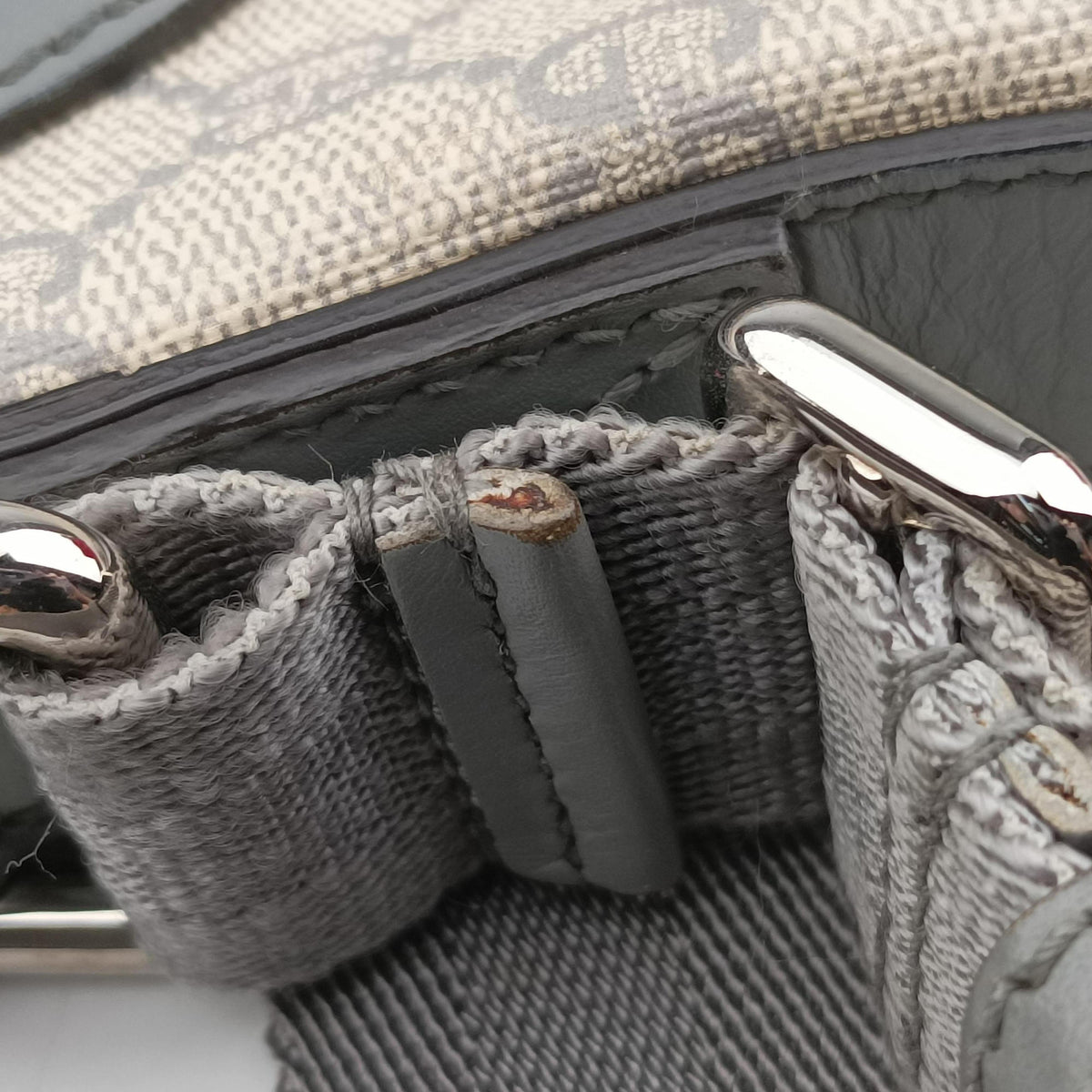 GG Supreme Messenger Beige×gray PVC coated canvas×leather 353429 F016417338GGスプリーム メッセンジャー ベージュ×グレー PVCコーティングキャンバス×レザー 353429 F016417338