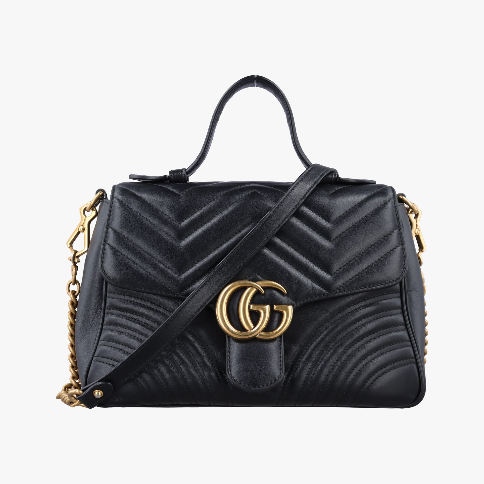 Secondhand Gucci GG Marmont Black Leather 498110 shoulderbag | stylenewstar