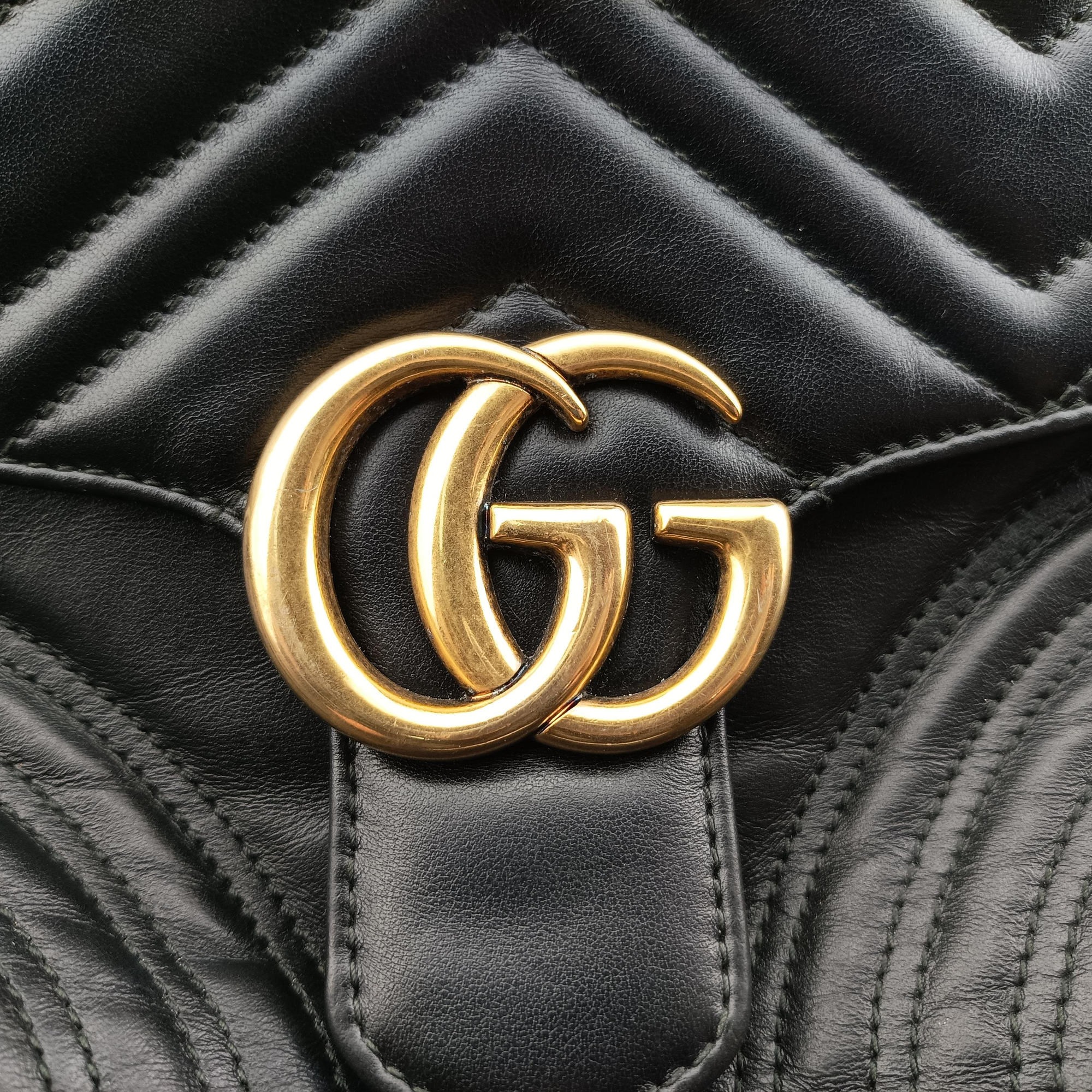Secondhand Gucci GG Marmont Black Leather 498110 shoulderbag | stylenewstar